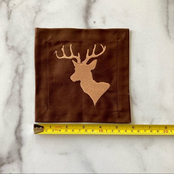 (2) Boxed Set of Four Vintage Cloth Deer Coasters - Picture 2 of 4